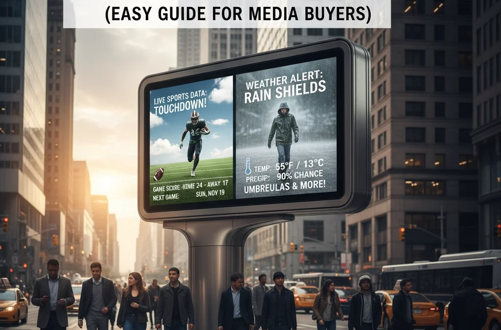 Real-Time DOOH Campaigns: 5 Steps How to Trigger Ads by Live Sports Data and Weather (Easy Guide for Media Buyers)