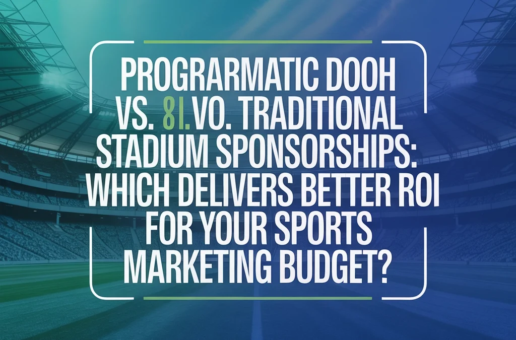 Programmatic DOOH vs. Traditional Stadium Sponsorships: Which Delivers Better ROI for Your Sports Marketing Budget?