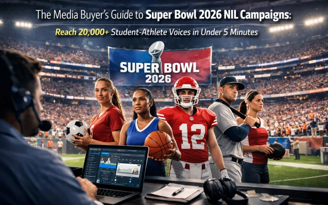 The Media Buyer's Guide to Super Bowl 2026 NIL Campaigns: Reach 20,000+ Student-Athlete Voices in Under 5 Minutes