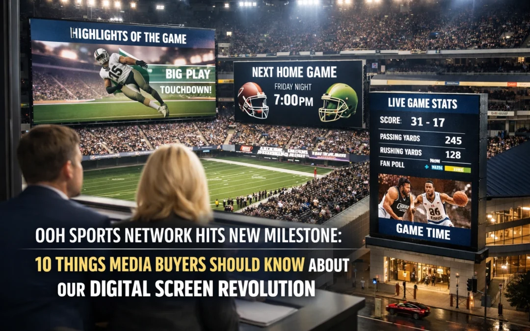 OOH Sports Network Hits New Milestone: 10 Things Media Buyers Should Know About Our Digital Screen Revolution