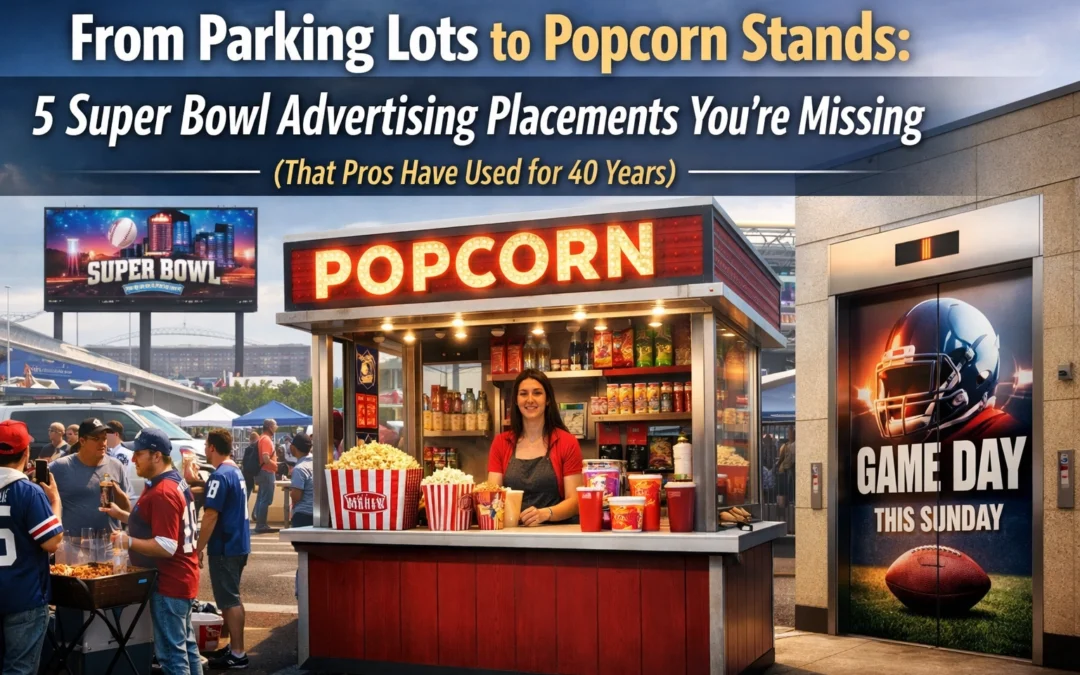 From Parking Lots to Popcorn Stands: 5 Super Bowl Advertising Placements You’re Missing (That Pros Have Used for 40 Years)