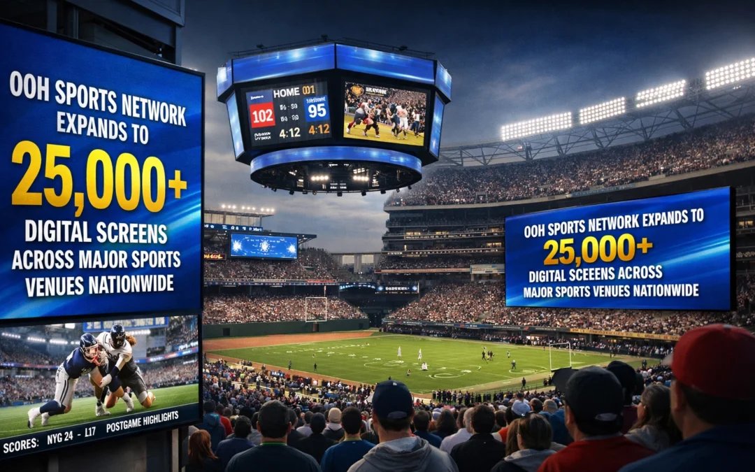 OOH Sports Network Expands to 25,000+ Digital Screens Across Major Sports Venues Nationwide